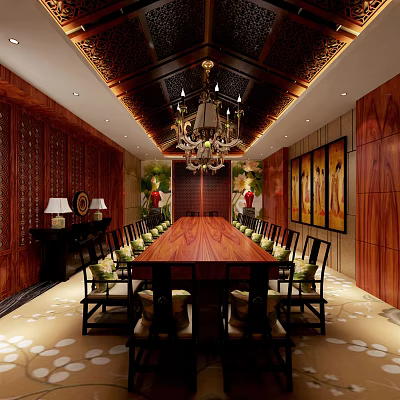 Chinese Meeting Room 3d model Chinese Meeting Room 3d model