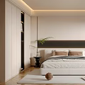 Modern Bedroom Interior Design With Bed Headboard Bedside Tables White Rug And Chair