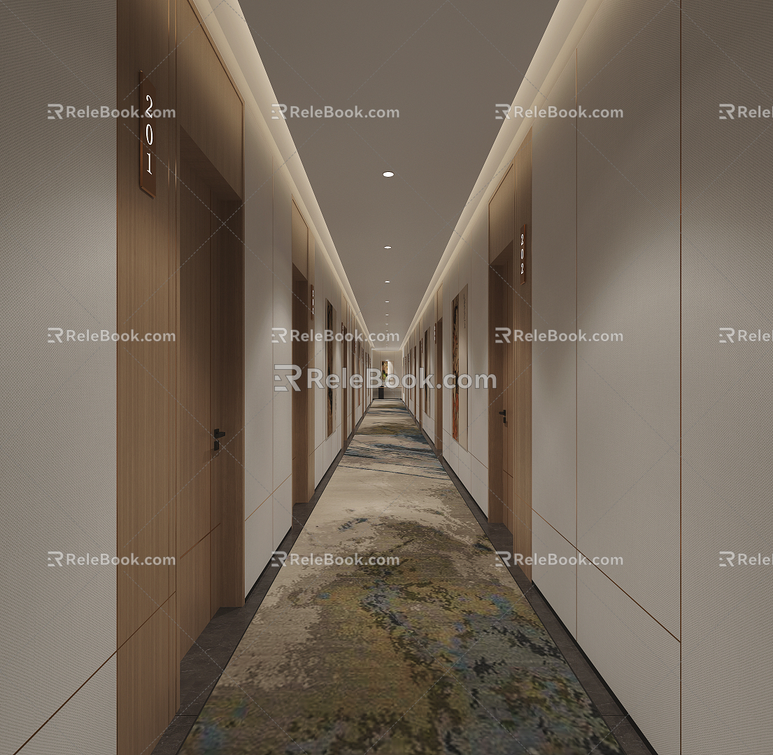 Modern Away Hotel Away 3d model