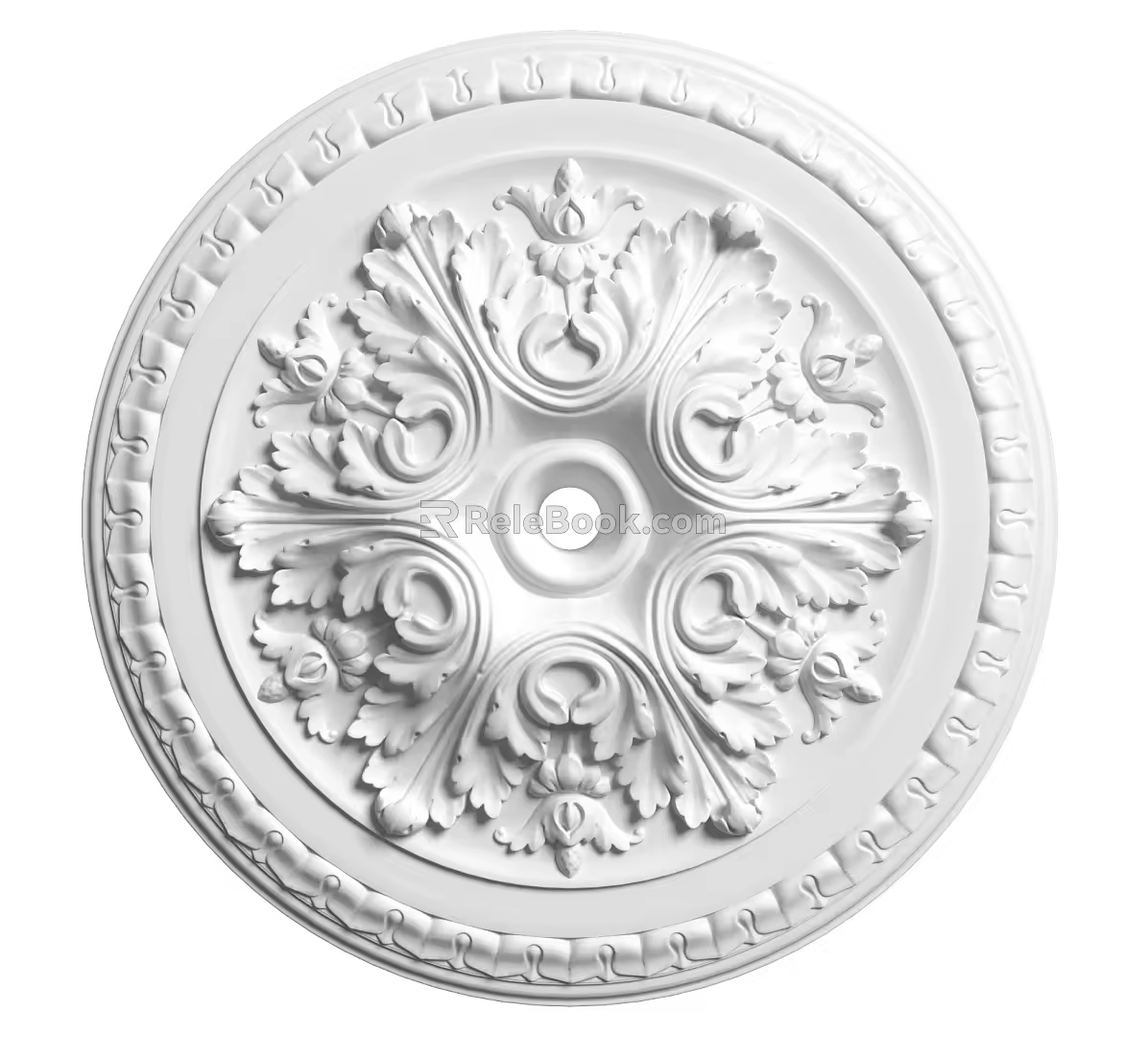 European-style lamp panel gypsum component carved 3d model