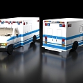 Ambulance 120 American Ambulance European Medical Car Medical Car Van Parking Toy Props Game Decoration Atmosphere 3d model