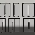 Modern Glass Doors With Black Frames Transparent Panels And Various Styles 3d model