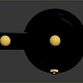 Modern Black Coffee Pot With Yellow Spherical Knobs Handle And Hexagon Button