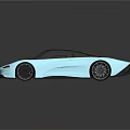Light Blue Modern Sports Car With Sleek Design Black Wheels And Glossy Finish