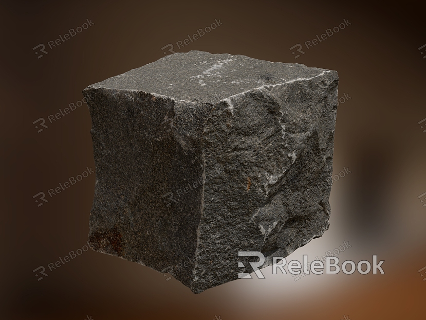 Stone Rock Stone Block Cement Stone Platform Shizhu Mountain Granite Broken Stone Road Brick Brick Road Brick model