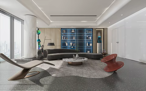 Modern Reception Area Office Reception Area 3d model
