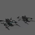 Smart Machines Drones Flying In Cloudy Sky With Multiple Units