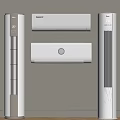 White Wall Mounted Air Conditioners And Tower Fans For Modern Room Interior