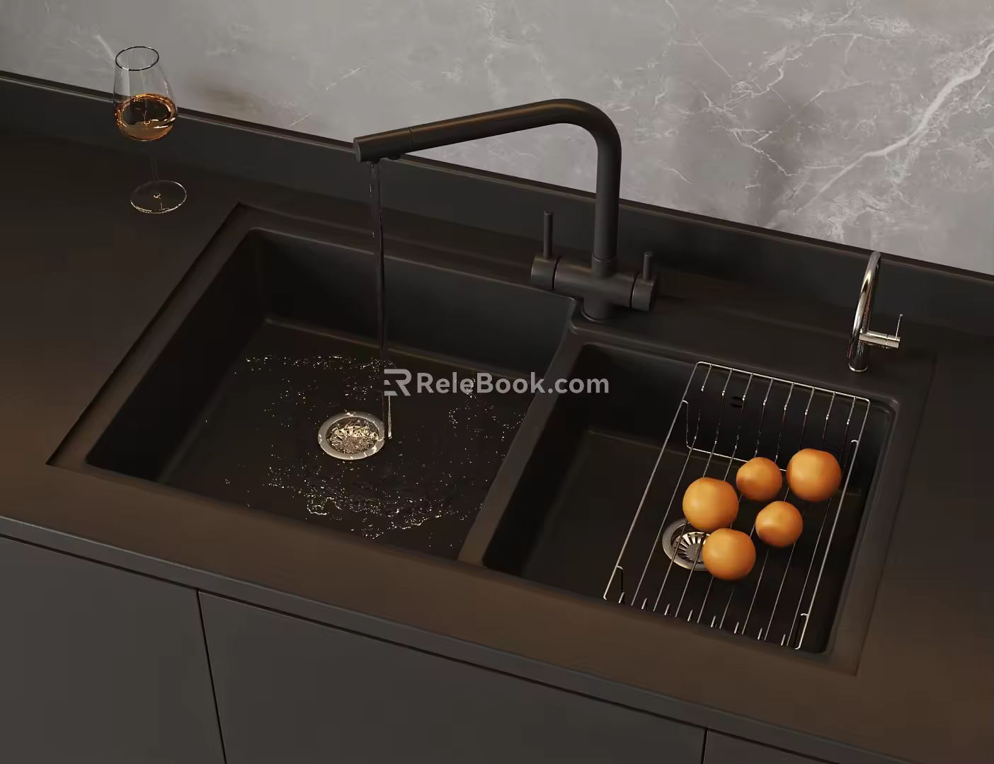 Kitchen Sink Vegetable Basin Sink under counter basin 3d model