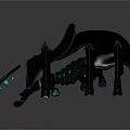 Detailed Mechanical Beetle Character With Metallic Legs Shiny Body And Green Accents