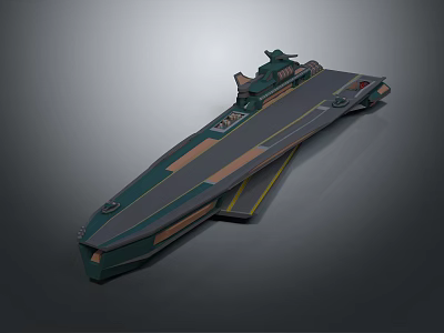 Futuristic Space Carrier Design With Long Deck And Structural Components In Cosmic Exploration 3d model