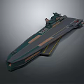 Futuristic Space Carrier Design With Long Deck And Structural Components In Cosmic Exploration 3d model