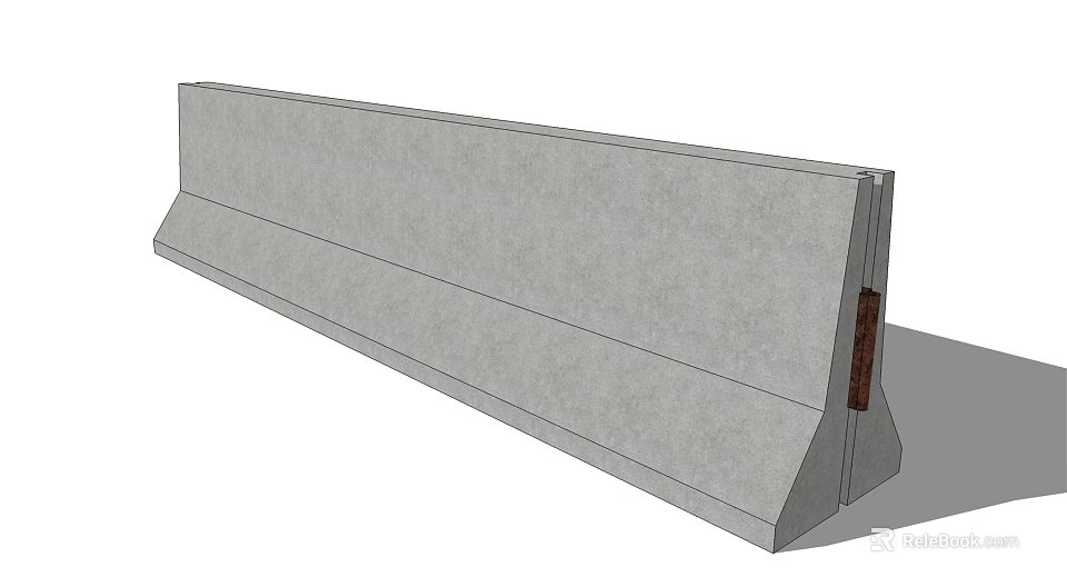 Durable Precast Concrete Barrier Structure For Road Safety And Area Separation 3d model 