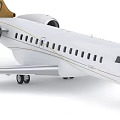 Alpha BD-700 Private Jet With White And Gold Exterior And Elegant Design