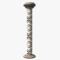 Ornate Stone Pillar With Geometric Diamond Pattern And Classic Base Design