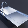 Stainless Steel Kitchen Sink Single Bowl Design With Faucet And Extended Ledge For Prep Work