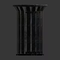 Modern Metal Trash Can With Vertical Stripes And Circular Opening Design