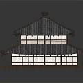Traditional Chinese Ancient Architecture With Tiled Roof Two Story Wooden Structure And Eaves
