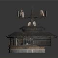 Architectural Model Of Circular Structure With Multi Layered Design Top Antennas And Base Windows