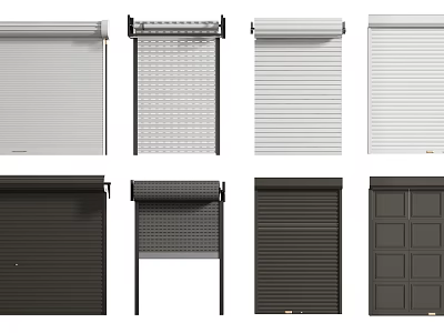 Different Types Of Modern Roller Shutters With Various Designs And Colors 3d model