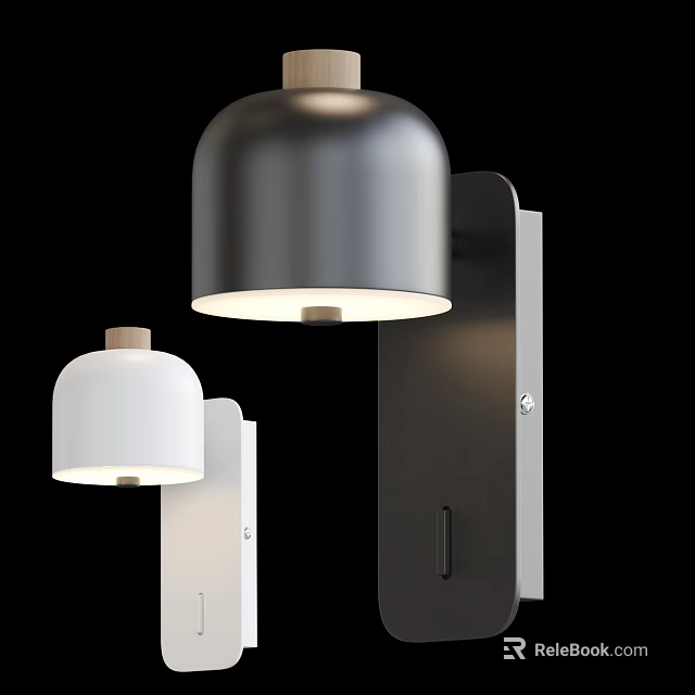 Modern Wall Lamps With Round Shade Silver And White Finish Wall Mounted Design 3d model 