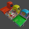 Vibrant Purple Yellow Red Three Wheeled Motorcycles With Hand Painted Designs And Unique Faces