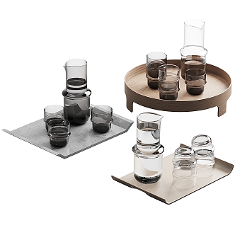 Kitchen Supplies Wine Glass Drink Tray 3d model