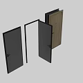Modern Swing Doors In Light Wood Grain And Gray With Black Handles And Locks