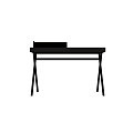 Black Dressing Table With Small Upper Structure And Slim Legs Design 3d model