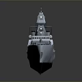 Modern Military Warship Model With Detailed Superstructure Weapon Systems And Design