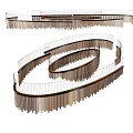 Chandelier Art Chandelier Curved Chandelier 3d model