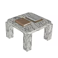Modern Square Coffee Table With Marble Texture And Book Notebook Mat 3d model