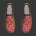 Vibrant Floral Pattern Canvas Slip On Shoes With Pink Red Flowers And White Sole