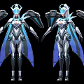 Mechanical Winged Futuristic Armor And White Winged Schoolgirl Uniform Game Movie Character Designs