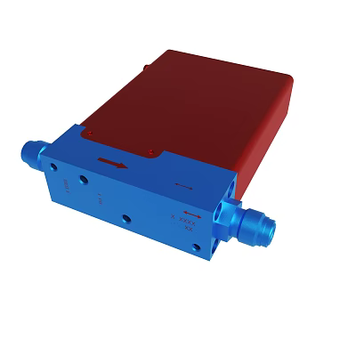 Red And Blue Industrial Device With Mechanical Connector And Housing Structure 3d model