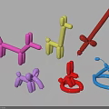 Colorful Balloon Animal Figures For Kids Play And Home Decoration