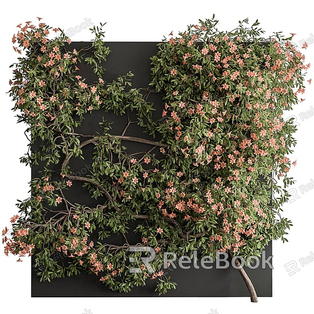 Modern Vine Outdoor Pomegranate Flower Plant Wall Vine Climbing Wall Plant Pomegranate Green Plant Wall model