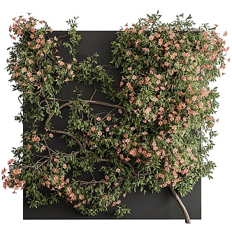 Modern Vine Outdoor Pomegranate Flower Plant Wall Vine Climbing Wall Plant Pomegranate Green Plant Wall 3d model