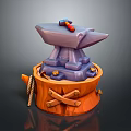Anvil forging hammer iron cartoon forging game items game props game equipment 3d model