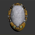 Futuristic Yellow And Silver Metallic Helmet With Transparent Visor And Mechanical Details