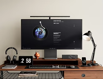 Computer desktop computer monitor digital combination 3d model