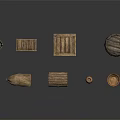 Vintage Rustic Household Items Including Wooden Boxes Barrel And Clay Pots