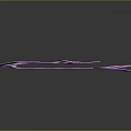 Transparent Blue Curved Airplane Runway Structure on Black Background with Reflective Effect