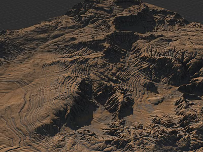 Garden Landscape Design With Natural Rock Textures And Mountainous Terrain Features 3d model