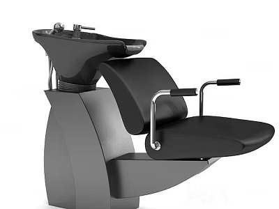 Modern Black Leather Massage Bed With Comfortable Backrest And Metal Armrests For Relaxation Therapy 3d model