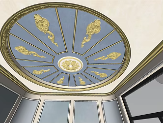European-style plaster line carved plaster line 3d model