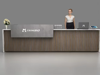 Modern reception desk 3d model