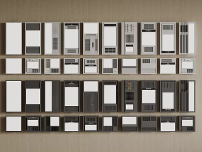 Various Ceiling Panel Designs For Interior Display With Different Styles And Patterns 3d model