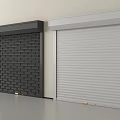 Two Black and Gray Roller Shutters with Modern Exterior Design