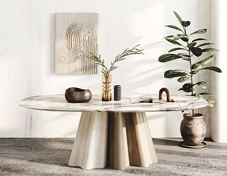 Marble dining table Modern dining table 3d model